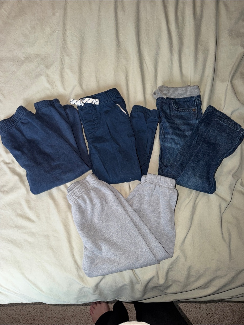 Kids Navy and Gray Pull-On Bottoms - Comfortable Everyday Pants